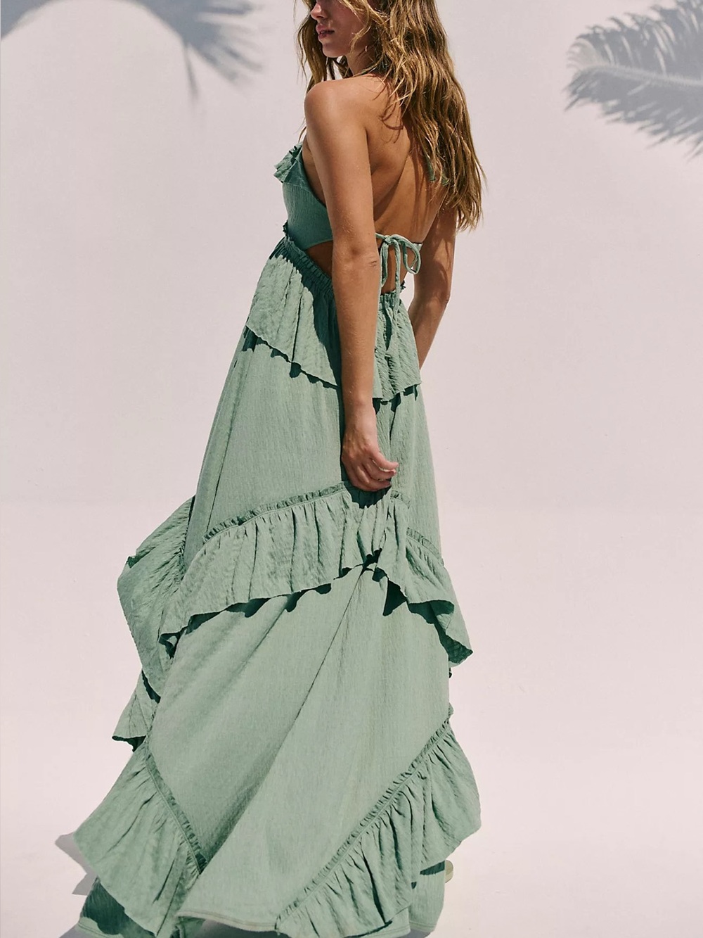 Free People Beach Emerald Green Santa Luz Maxi Dress - Picture 2 of 5